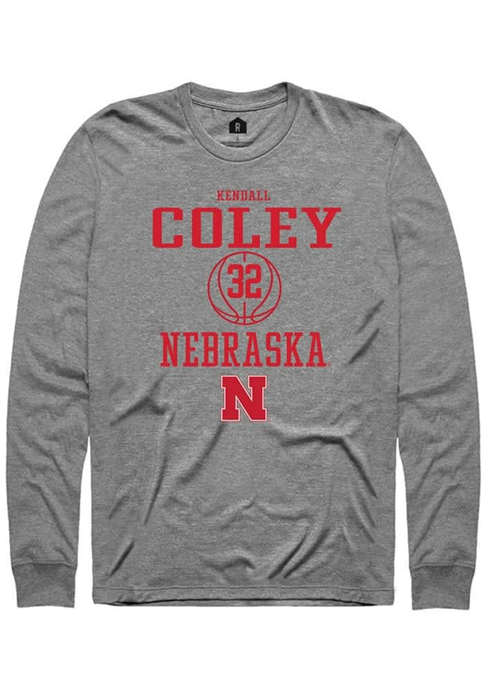 Kendall Coley Nebraska Cornhuskers Graphite Rally NIL Sport Icon Long Sleeve T Shirt