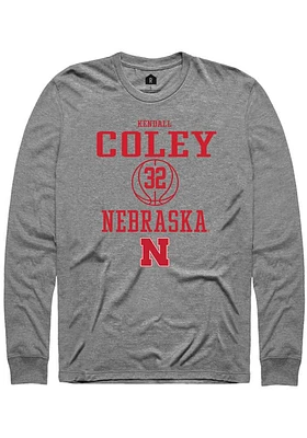 Kendall Coley  Nebraska Cornhuskers Graphite Rally NIL Sport Icon Long Sleeve T Shirt