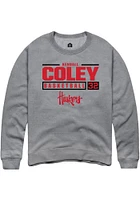Kendall Coley  Rally Nebraska Cornhuskers Mens Graphite NIL Stacked Box Long Sleeve Crew Sweatshir..