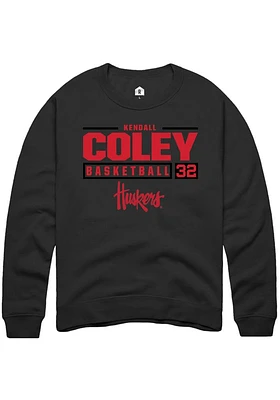 Kendall Coley Rally Nebraska Cornhuskers Mens NIL Stacked Box Long Sleeve Crew Sweatshirt