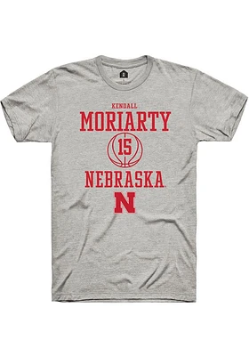 Kendall Moriarty  Nebraska Cornhuskers Ash Rally NIL Sport Icon Short Sleeve T Shirt