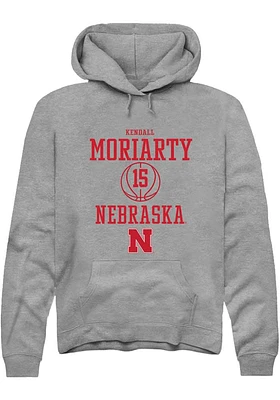 Kendall Moriarty  Rally Nebraska Cornhuskers Mens Graphite NIL Sport Icon Long Sleeve Hoodie