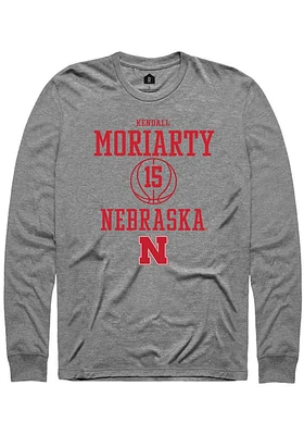 Kendall Moriarty  Nebraska Cornhuskers Graphite Rally NIL Sport Icon Long Sleeve T Shirt