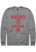 Kendall Moriarty  Nebraska Cornhuskers Graphite Rally NIL Sport Icon Long Sleeve T Shirt