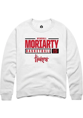 Kendall Moriarty Rally Nebraska Cornhuskers Mens NIL Stacked Box Long Sleeve Crew Sweatshir