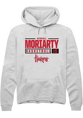 Kendall Moriarty Rally Nebraska Cornhuskers Mens NIL Stacked Box Long Sleeve Hoodie