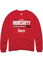 Kendall Moriarty  Rally Nebraska Cornhuskers Mens Red NIL Stacked Box Long Sleeve Crew Sweatshirt