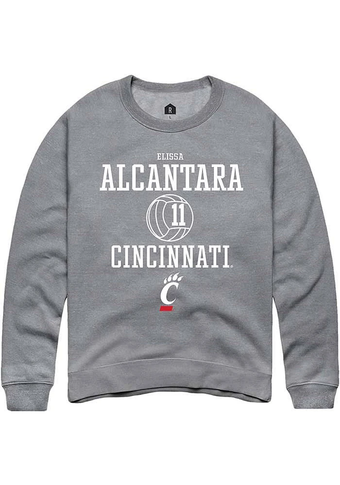 Elissa Alcantara  Rally Cincinnati Bearcats Mens Graphite NIL Sport Icon Long Sleeve Crew Sweatshi..