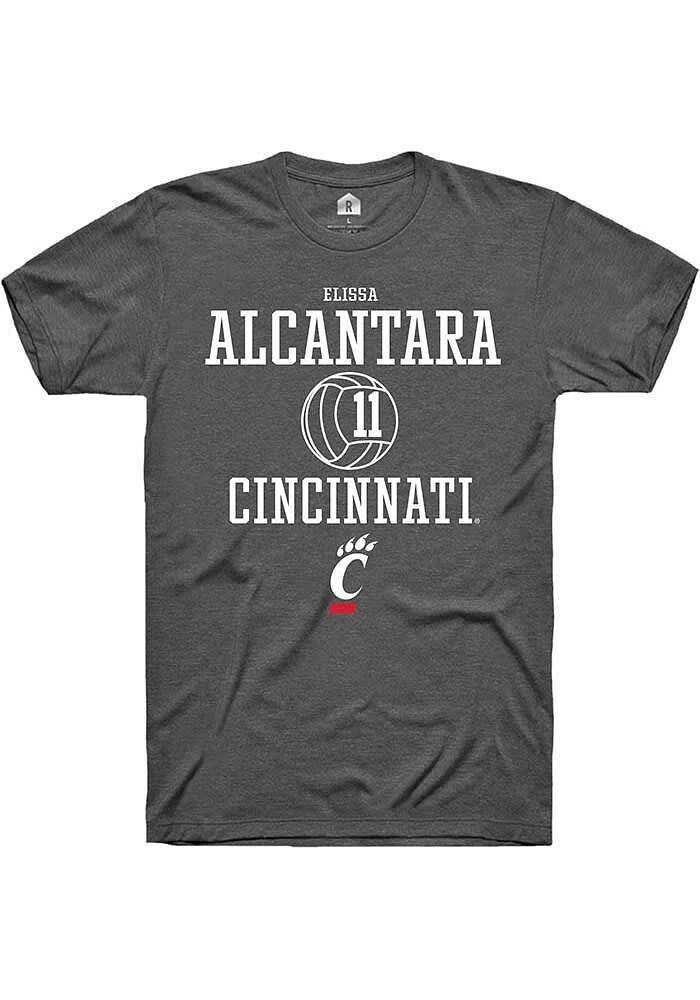 Elissa Alcantara  Cincinnati Bearcats Dark Grey Rally NIL Sport Icon Short Sleeve T Shirt