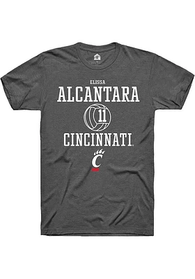 Elissa Alcantara  Cincinnati Bearcats Dark Grey Rally NIL Sport Icon Short Sleeve T Shirt