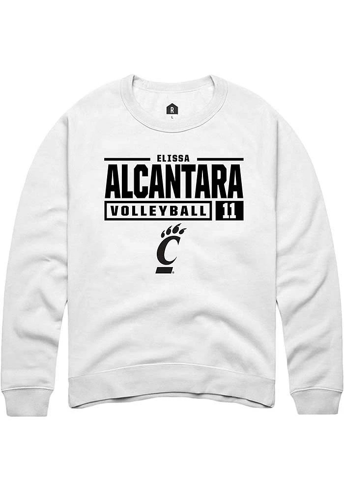 Elissa Alcantara Rally Cincinnati Bearcats Mens NIL Stacked Box Long Sleeve Crew Sweatshirt