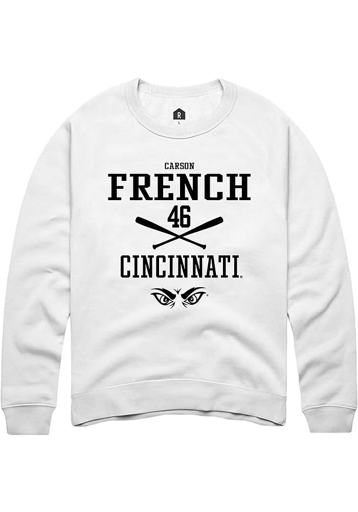 Carson French Rally Cincinnati Bearcats Mens NIL Sport Icon Long Sleeve Crew Sweatshirt