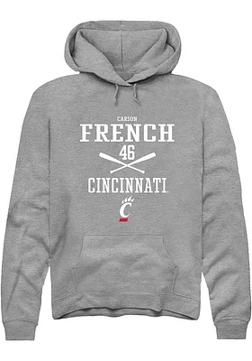 Carson French  Rally Cincinnati Bearcats Mens Graphite NIL Sport Icon Long Sleeve Hoodie