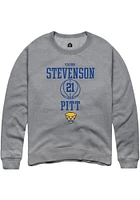 Vason Stevenson  Rally Pitt Panthers Mens Graphite NIL Sport Icon Long Sleeve Crew Sweatshirt