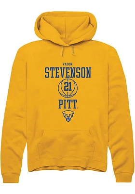 Vason Stevenson  Rally Pitt Panthers Mens Gold NIL Sport Icon Long Sleeve Hoodie