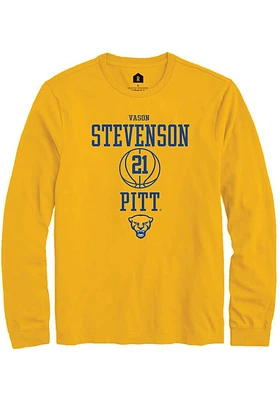 Vason Stevenson  Pitt Panthers Gold Rally NIL Sport Icon Long Sleeve T Shirt