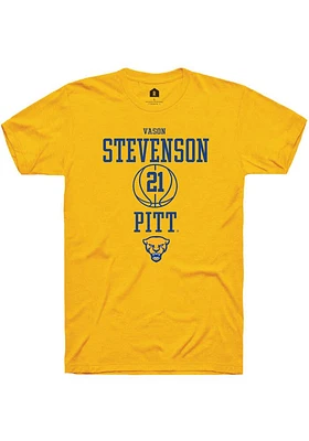 Vason Stevenson  Pitt Panthers Gold Rally NIL Sport Icon Short Sleeve T Shirt