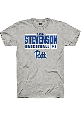 Vason Stevenson  Pitt Panthers Ash Rally NIL Stacked Box Short Sleeve T Shirt