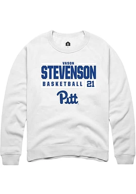 Vason Stevenson Rally Pitt Panthers Mens NIL Stacked Box Long Sleeve Crew Sweatshirt