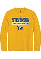 Vason Stevenson  Pitt Panthers Gold Rally NIL Stacked Box Long Sleeve T Shirt