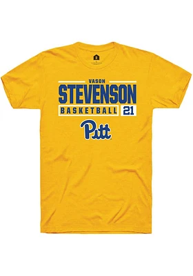 Vason Stevenson  Pitt Panthers Gold Rally NIL Stacked Box Short Sleeve T Shirt