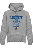 Aynslee Linduff  Rally Kansas Jayhawks Mens Graphite NIL Sport Icon Long Sleeve Hoodie