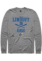 Aynslee Linduff  Kansas Jayhawks Graphite Rally NIL Sport Icon Long Sleeve T Shirt