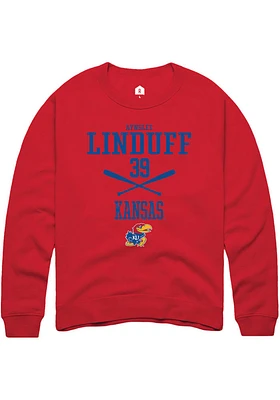 Aynslee Linduff Rally Kansas Jayhawks Mens NIL Sport Icon Long Sleeve Crew Sweatshirt