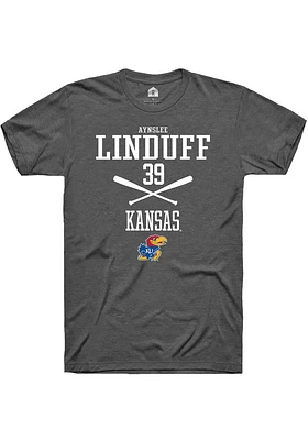 Aynslee Linduff  Kansas Jayhawks Dark Grey Rally NIL Sport Icon Short Sleeve T Shirt