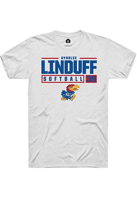 Aynslee Linduff Kansas Jayhawks Rally NIL Stacked Box Short Sleeve T Shirt