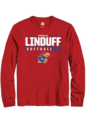 Aynslee Linduff Kansas Jayhawks Rally NIL Stacked Box Long Sleeve T Shirt