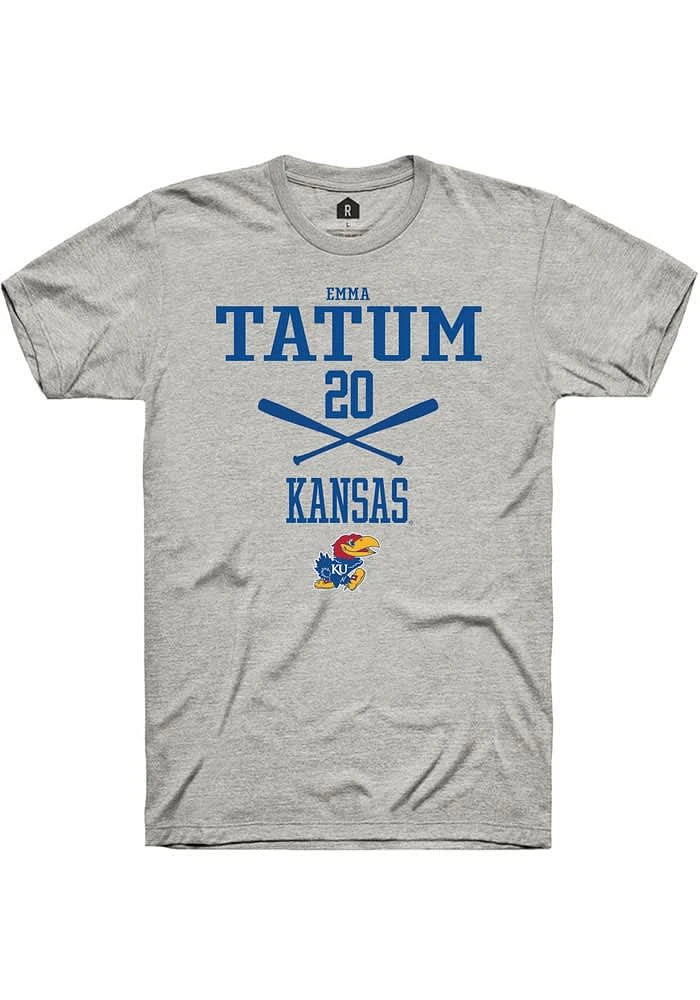 Emma Tatum Kansas Jayhawks Ash Rally NIL Sport Icon Short Sleeve T Shirt