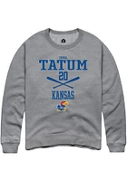Emma Tatum  Rally Kansas Jayhawks Mens Graphite NIL Sport Icon Long Sleeve Crew Sweatshirt