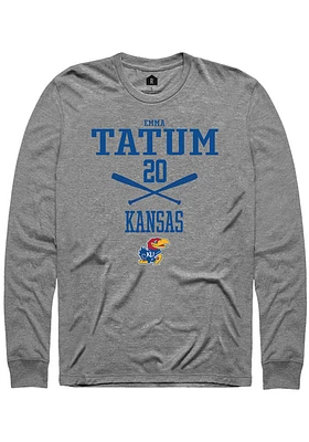 Emma Tatum  Kansas Jayhawks Graphite Rally NIL Sport Icon Long Sleeve T Shirt