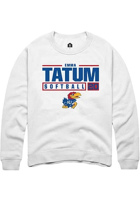 Emma Tatum Rally Kansas Jayhawks Mens NIL Stacked Box Long Sleeve Crew Sweatshirt