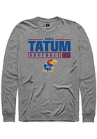 Emma Tatum  Kansas Jayhawks Graphite Rally NIL Stacked Box Long Sleeve T Shirt