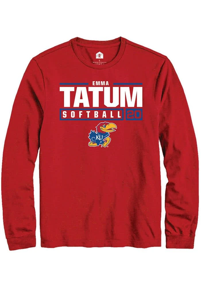 Emma Tatum Kansas Jayhawks Rally NIL Stacked Box Long Sleeve T Shirt