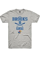 Katie Brooks  Kansas Jayhawks Ash Rally NIL Sport Icon Short Sleeve T Shirt