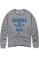Katie Brooks  Rally Kansas Jayhawks Mens Graphite NIL Sport Icon Long Sleeve Crew Sweatshirt