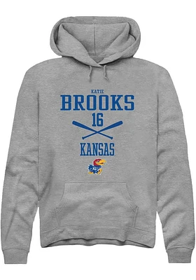 Katie Brooks  Rally Kansas Jayhawks Mens Graphite NIL Sport Icon Long Sleeve Hoodie