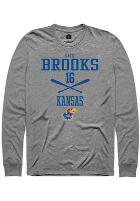 Katie Brooks  Kansas Jayhawks Graphite Rally NIL Sport Icon Long Sleeve T Shirt