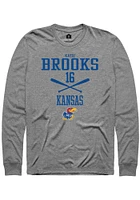 Katie Brooks  Kansas Jayhawks Graphite Rally NIL Sport Icon Long Sleeve T Shirt
