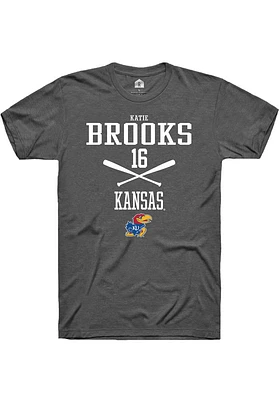 Katie Brooks  Kansas Jayhawks Dark Grey Rally NIL Sport Icon Short Sleeve T Shirt