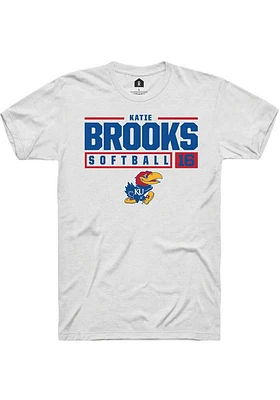 Katie Brooks Kansas Jayhawks Rally NIL Stacked Box Short Sleeve T Shirt