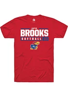 Katie Brooks Kansas Jayhawks Rally NIL Stacked Box Short Sleeve T Shirt