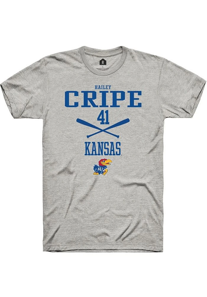 Hailey Cripe Kansas Jayhawks Ash Rally NIL Sport Icon Short Sleeve T Shirt