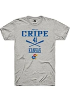 Hailey Cripe  Kansas Jayhawks Ash Rally NIL Sport Icon Short Sleeve T Shirt
