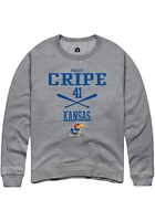 Hailey Cripe  Rally Kansas Jayhawks Mens Graphite NIL Sport Icon Long Sleeve Crew Sweatshirt