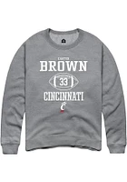 Carter Brown  Rally Cincinnati Bearcats Mens Graphite NIL Sport Icon Long Sleeve Crew Sweatshirt