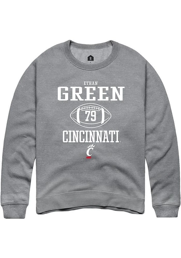 Ethan Green  Rally Cincinnati Bearcats Mens Graphite NIL Sport Icon Long Sleeve Crew Sweatshirt